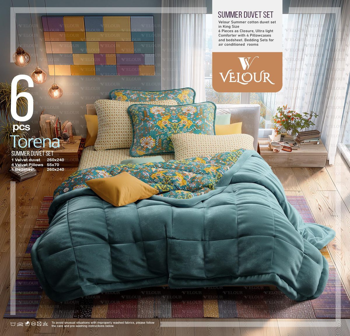 Torena Summer Duvet Set – 6 Pieces